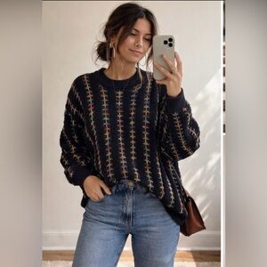 Vintage Style Texture Knit Sweater - 90s - Retro - Women’s M - Oversized